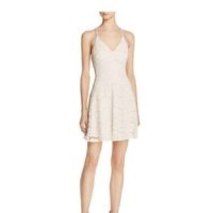 AQUA Cream Lace Cross-back Dress